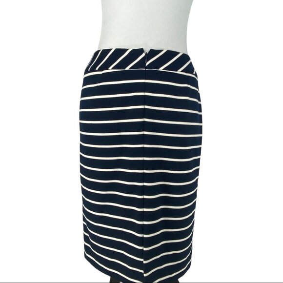 Tahari ASL Women's‎ Navy White Striped Business Career Pencil Skirt 4/W29 - Picture 5 of 7